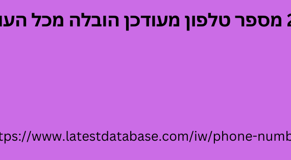 2024 מספר טלפון מעודכן הובלה מכל העולם