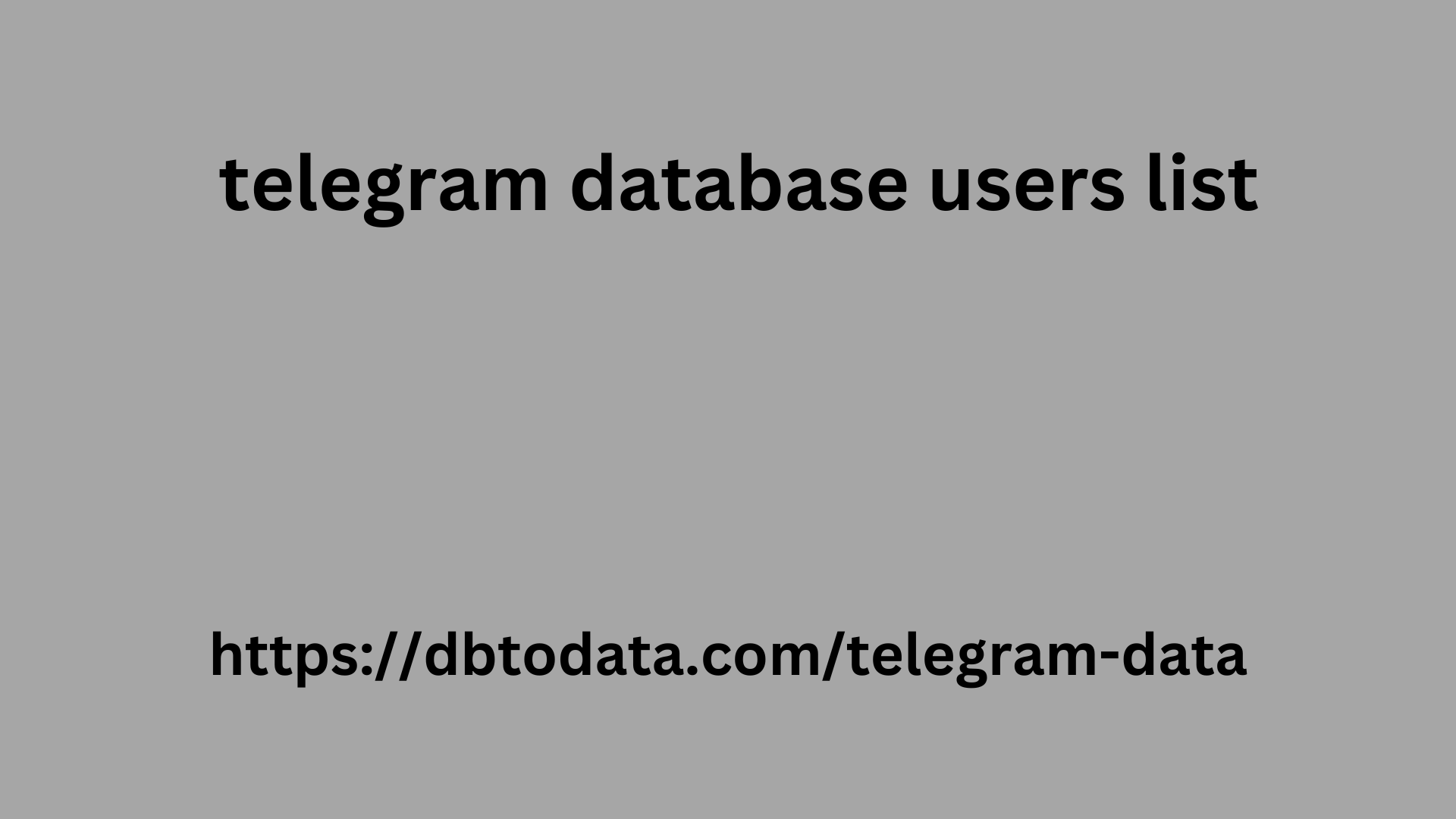 Telegram Database Users List