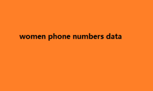 women phone numbers data