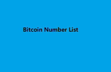 Bitcoin Number List